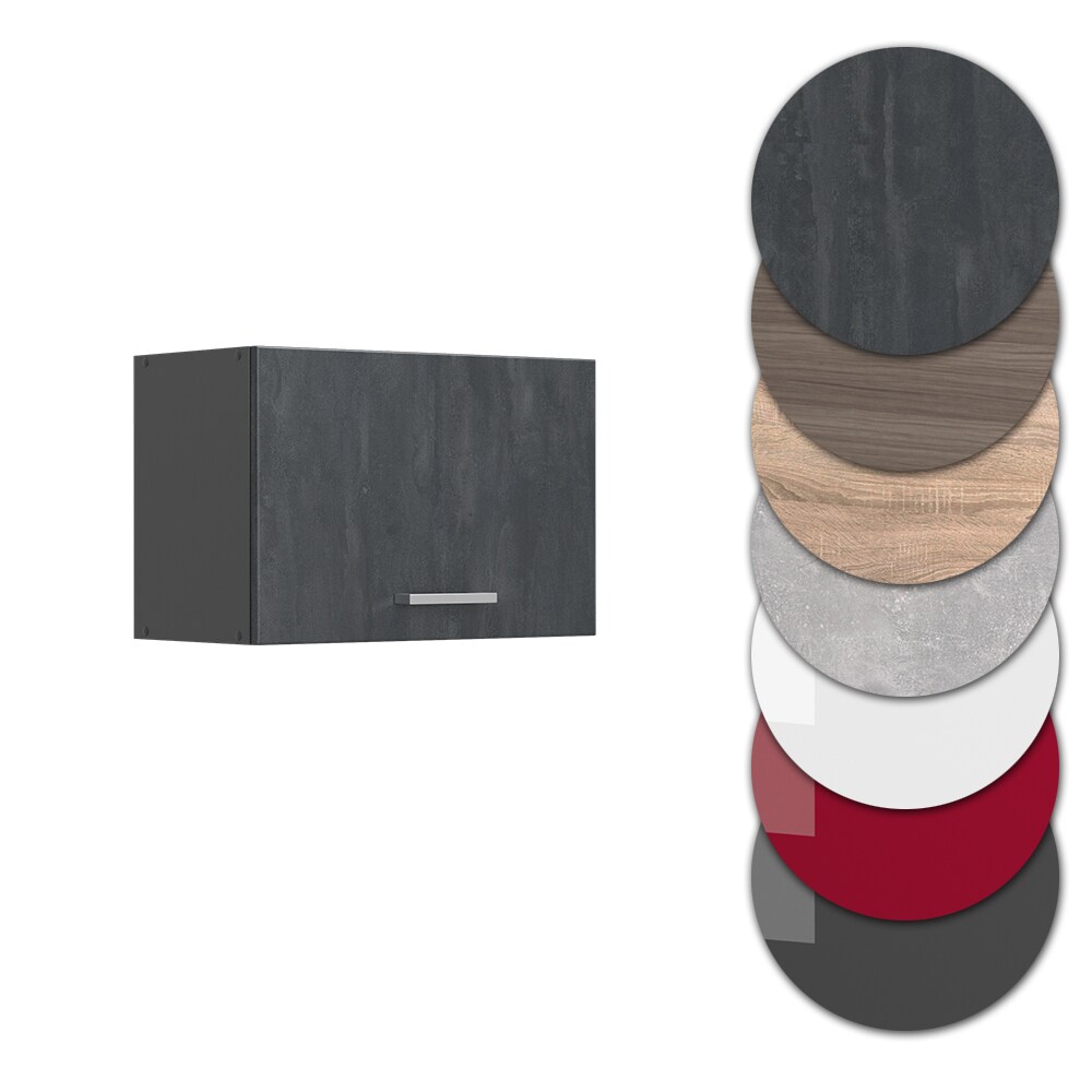Vicco Hängeschrank R-Line Schwarz Beton Anthrazit 60 cm flach