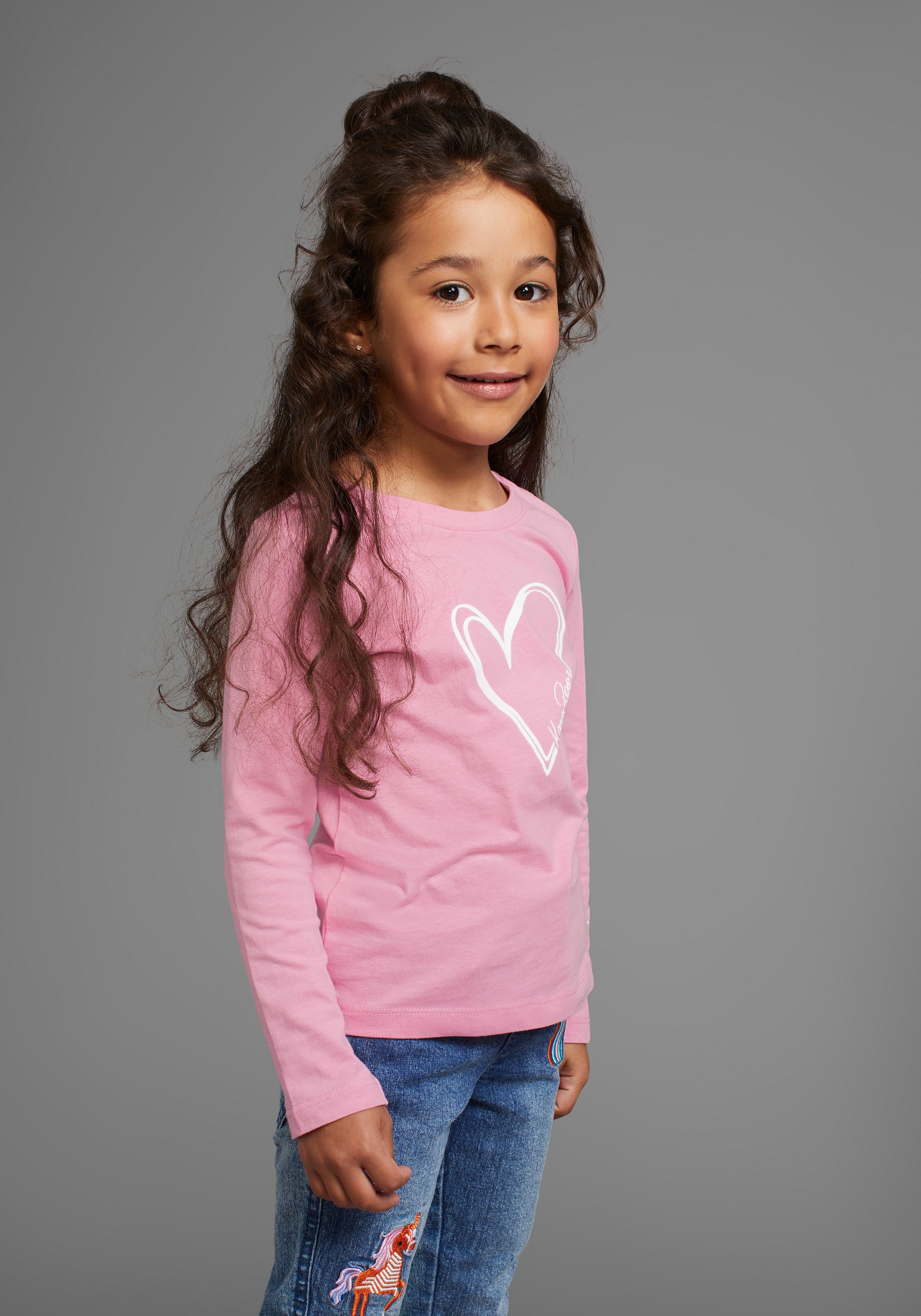 KangaROOS Langarmshirt »für kleine Mädchen«, , süsser Logo-Druck