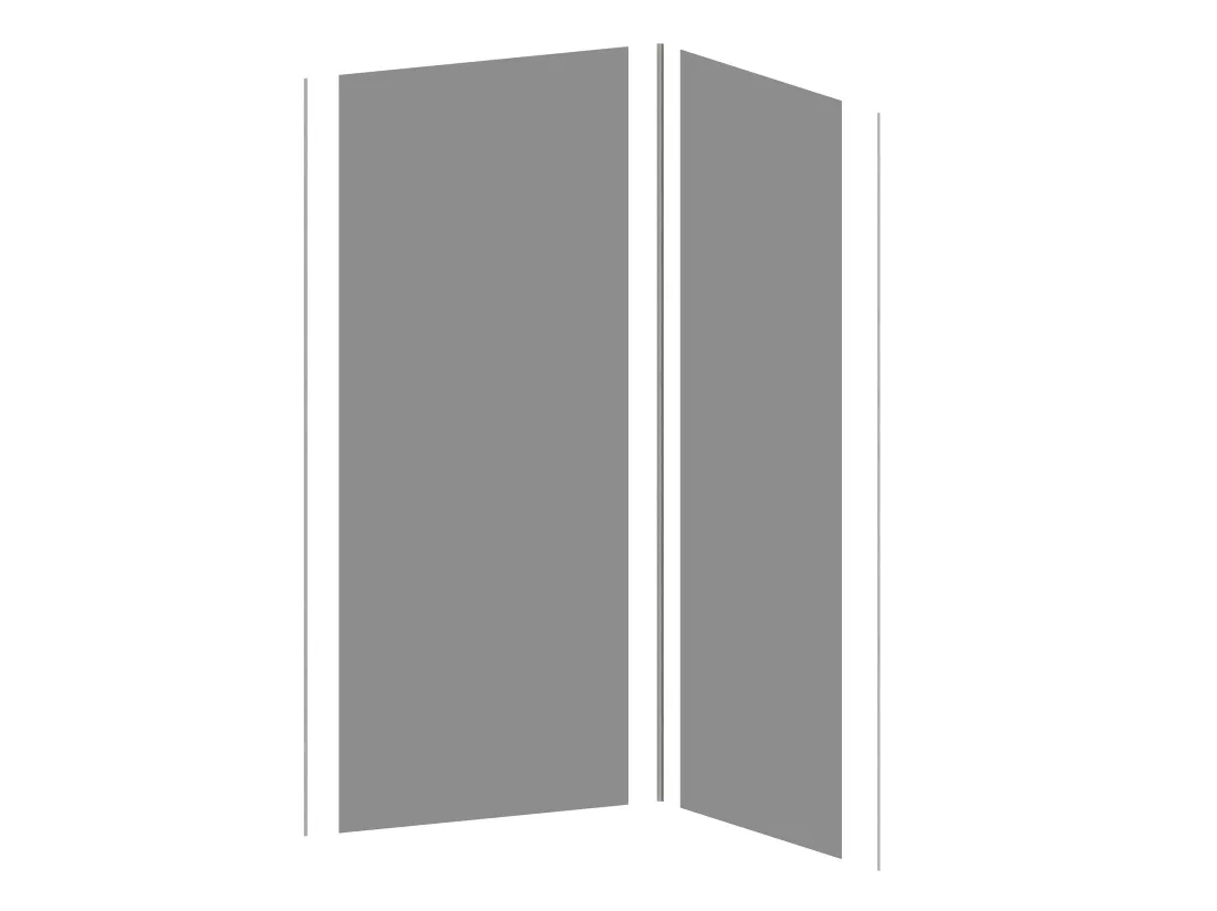 Lot de 2 panneaux muraux de douche gris en aluminium avec profilés - 2 x L90 x H210 cm - ITZIAR
