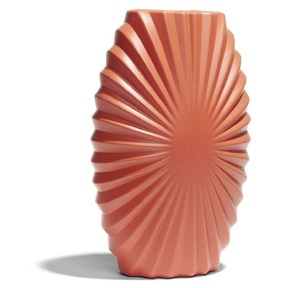 Vase plastique effet origami 9x5xH27cm - 4 coloris