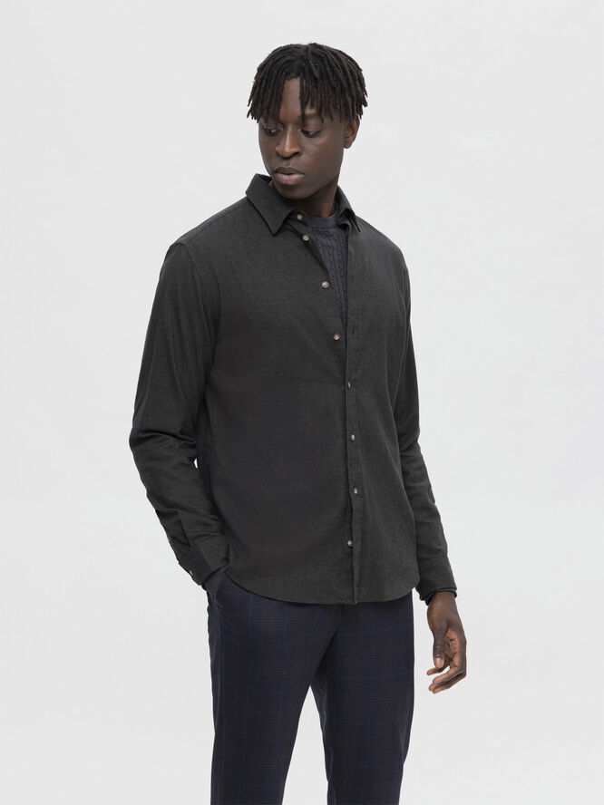 Selected Homme SLHSLIMOWEN-FLANNEL SHIRT LS NOOS Forest night/solid