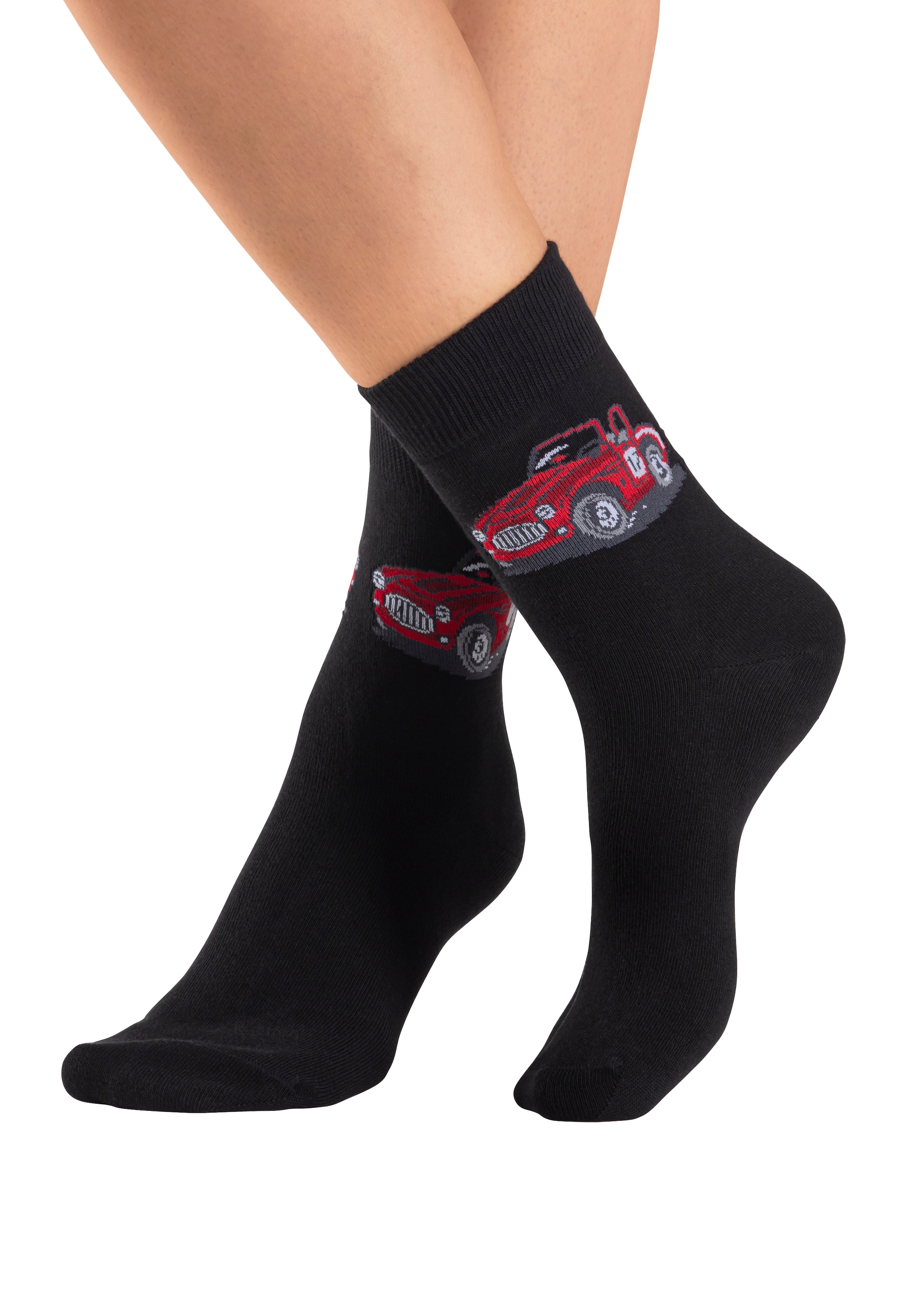 H.I.S Freizeitsocken Packung, 5 Paar tlg. mit eingestrickten Motiven