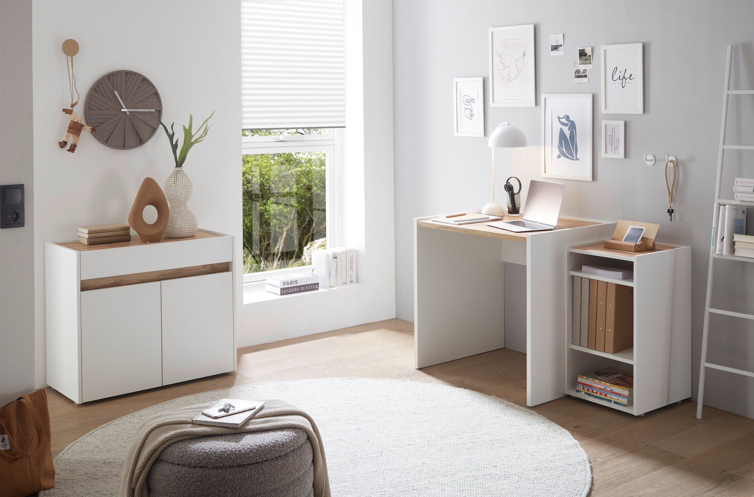 INOSIGN Schreibtisch »CiTY/GiRON« moderner Computertisch, wohnliches Home Office, Breite 80 oder 143 cm