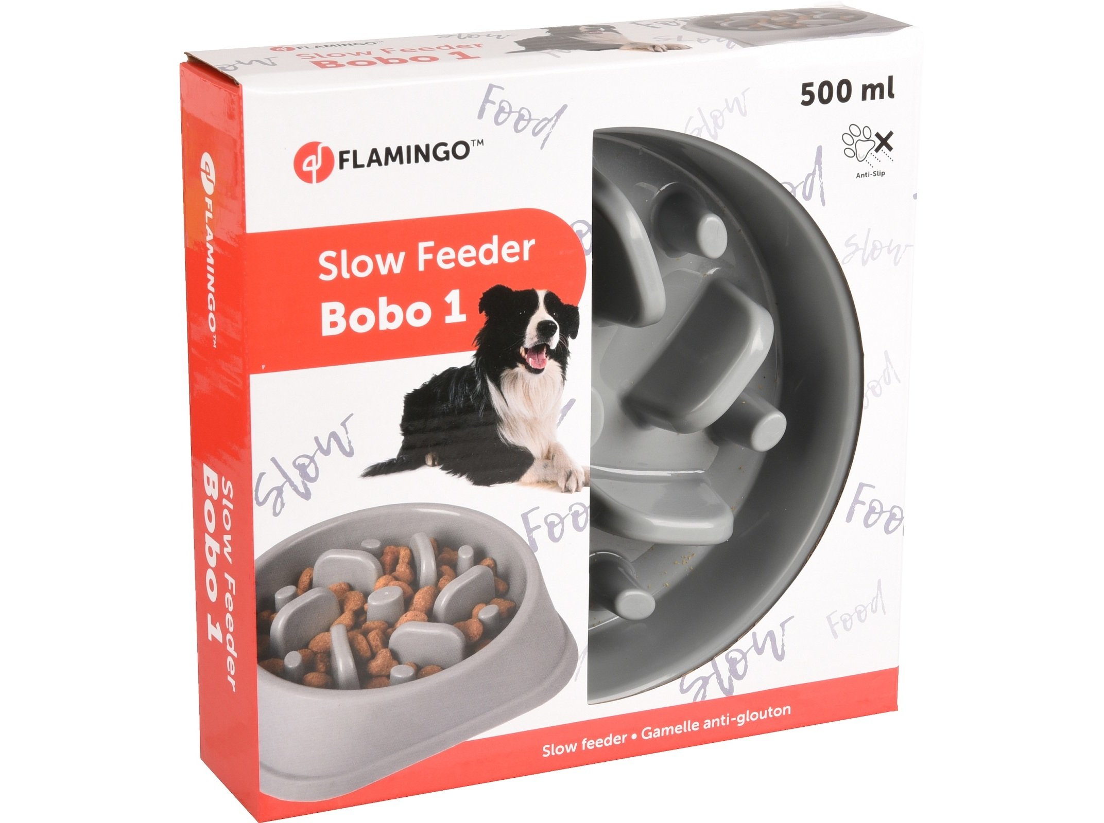 COMEDOURO PARA CÃO FLAMINGO SLOW FEEDER 500ML
