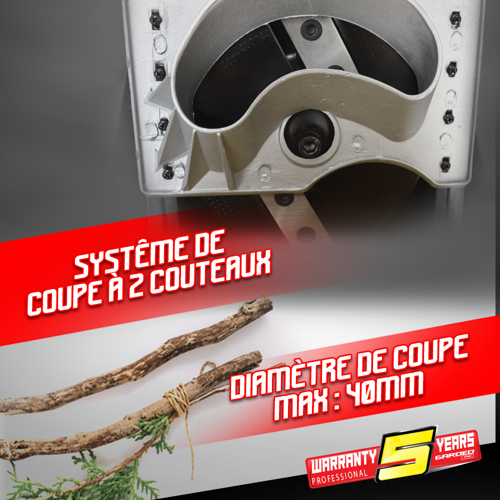 Broyeur de végétaux électrique 2500w - gardeo