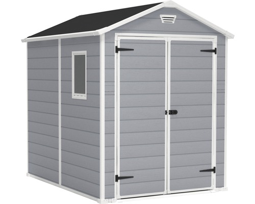 Keter Manor 6x8 kunststof speelhuis inclusief vloer, 185,8 x 236,8 cm, grijs