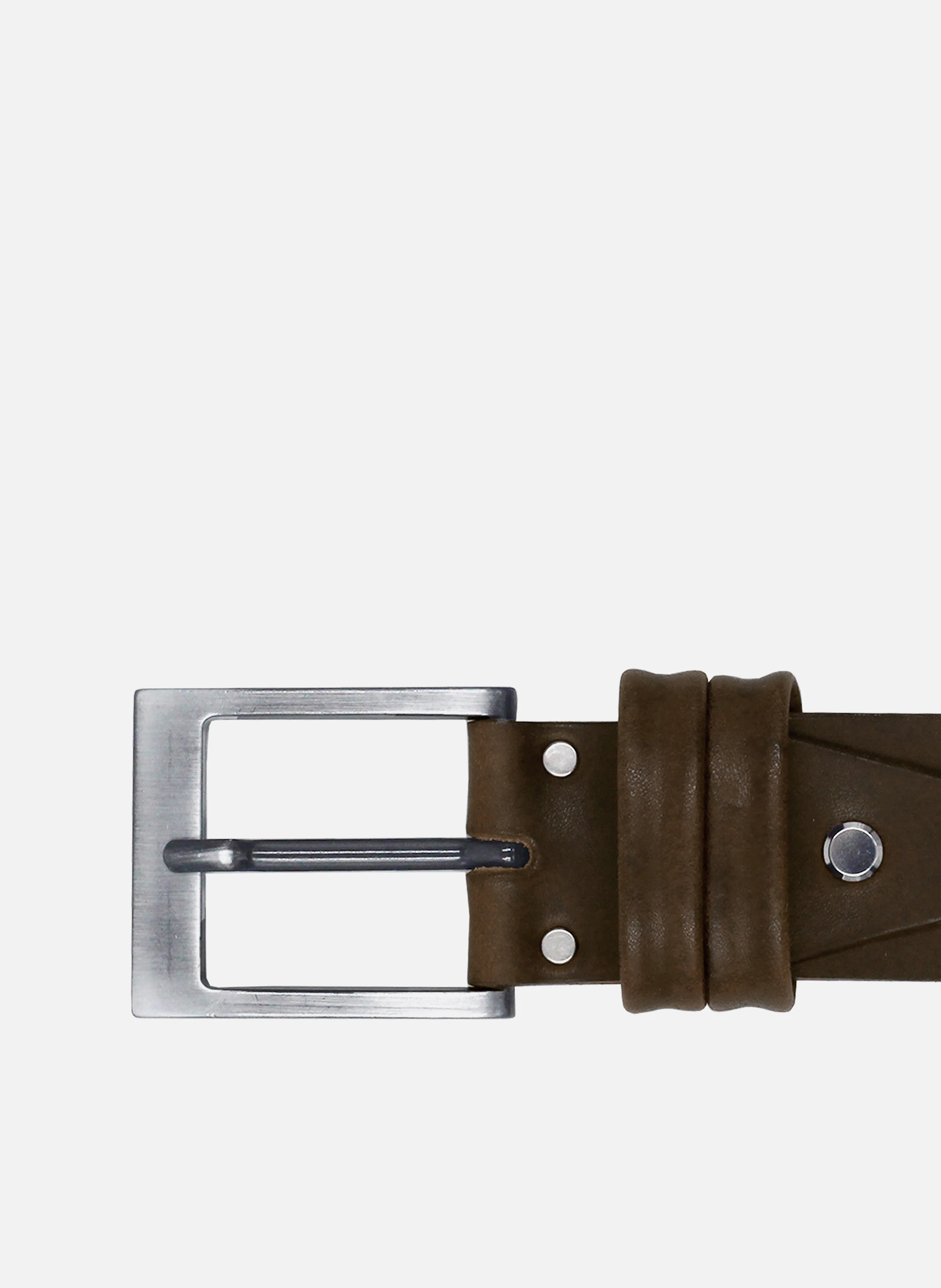 Ceinture casual cuir lisse | Marron