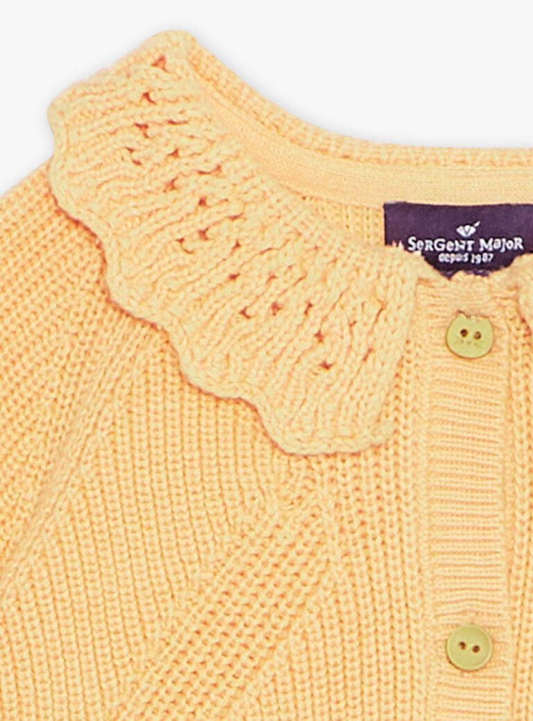Gilet orange clémentine en tricot à manches longues