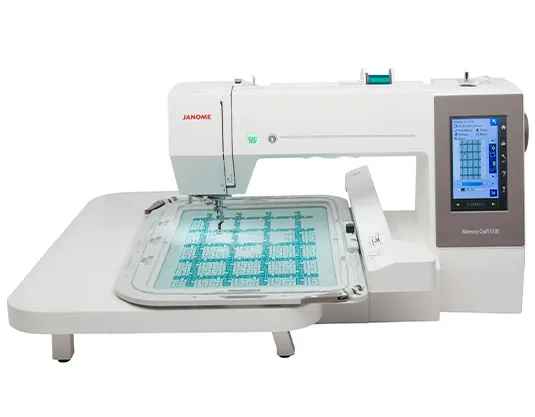 Janome Memory Craft 550E, Hvid, Automatisk symaskine, Syning, LCD, Berøring, USB