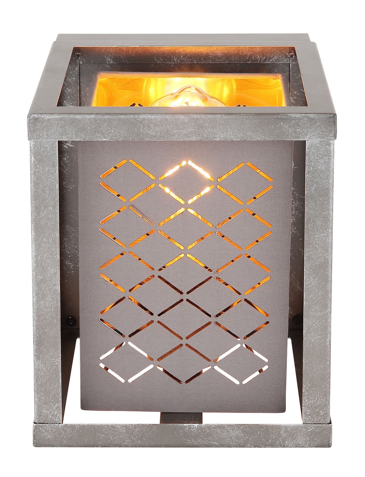 THOMAS Wandlampe silberfarben 15498W, H/T: 20 x 17 cm, Textil, Metall
