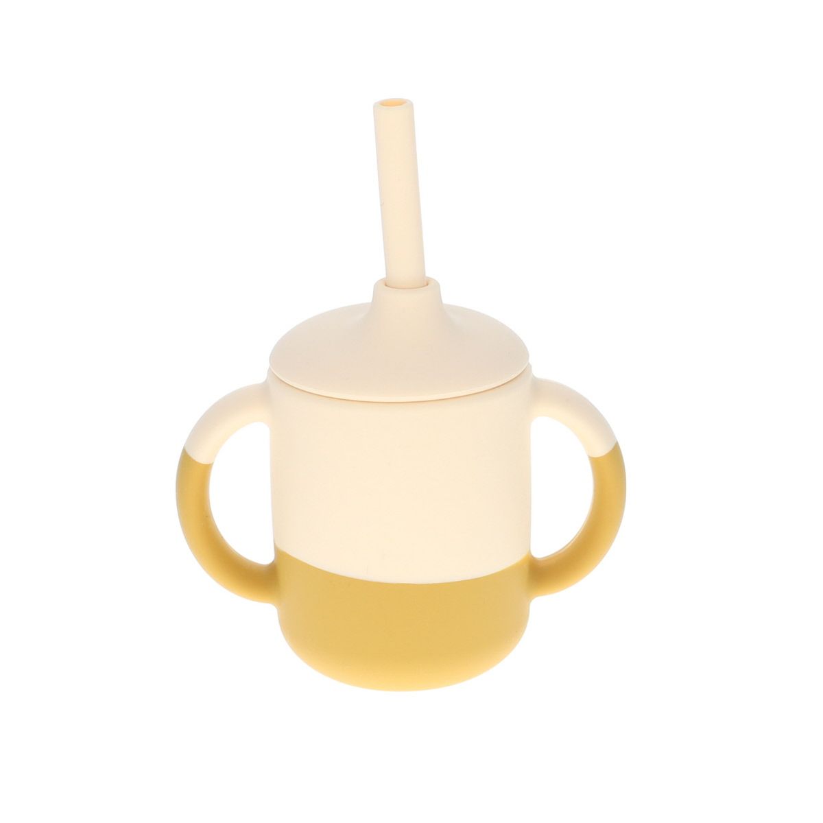 Gobelet paille silicone bicolore Pause goûter