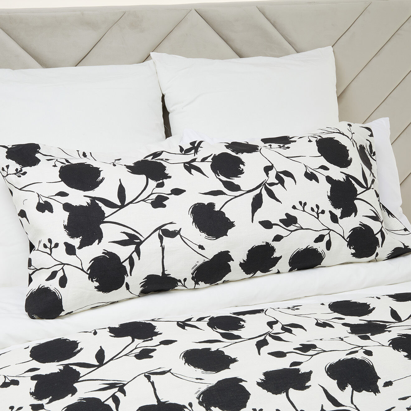 Haomy Housse de coussin en Lin & Coton Yulin blanche - 55x110 cm