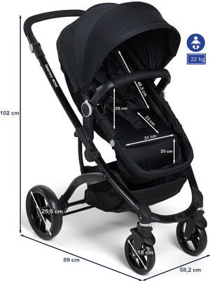 Beemoo Move 2-in-1 Kombivogn, Black