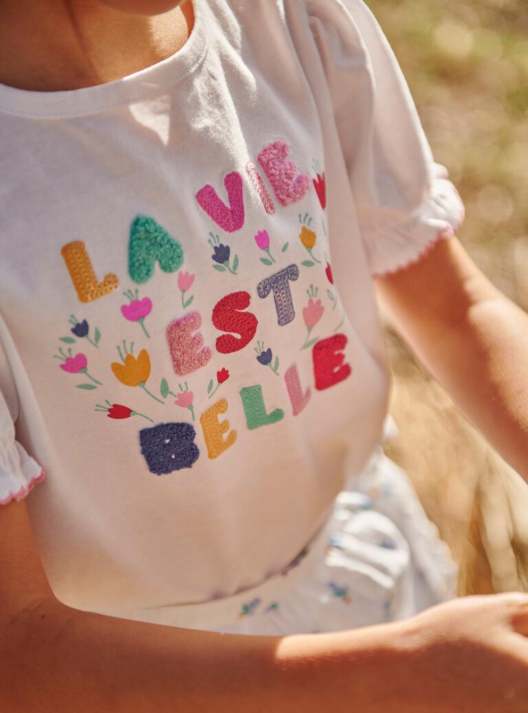 T-shirt écru à manches courtes