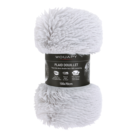 Plaid moelleux pour chien gris 100 x 70 cm