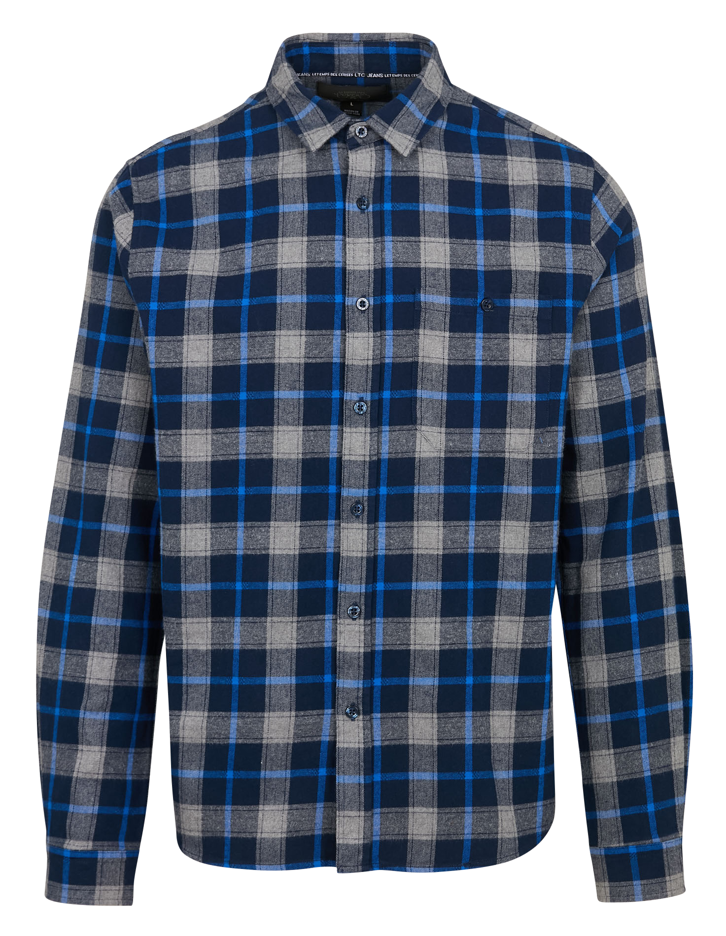 CAMIR - Chemise droite à carreaux en coton | Noir