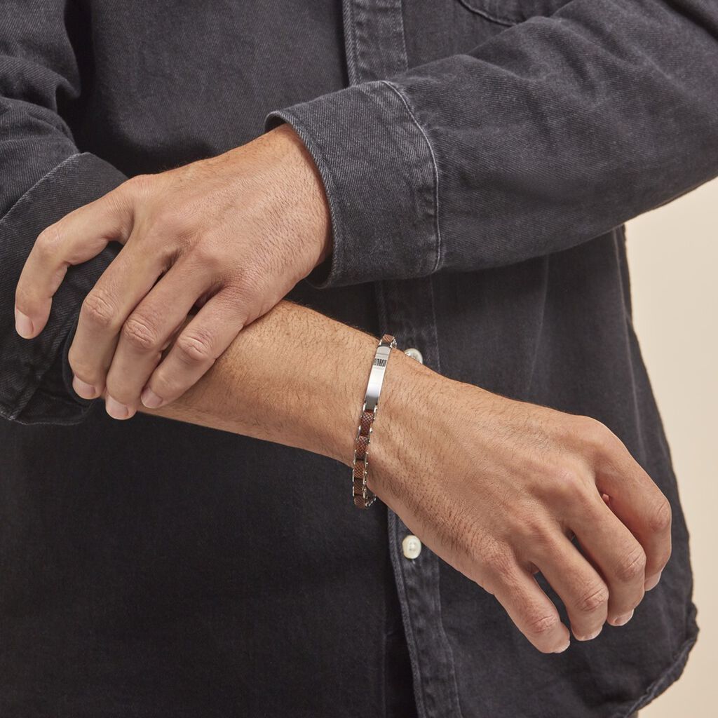Bracelet Identité Acier Blanc Jorg