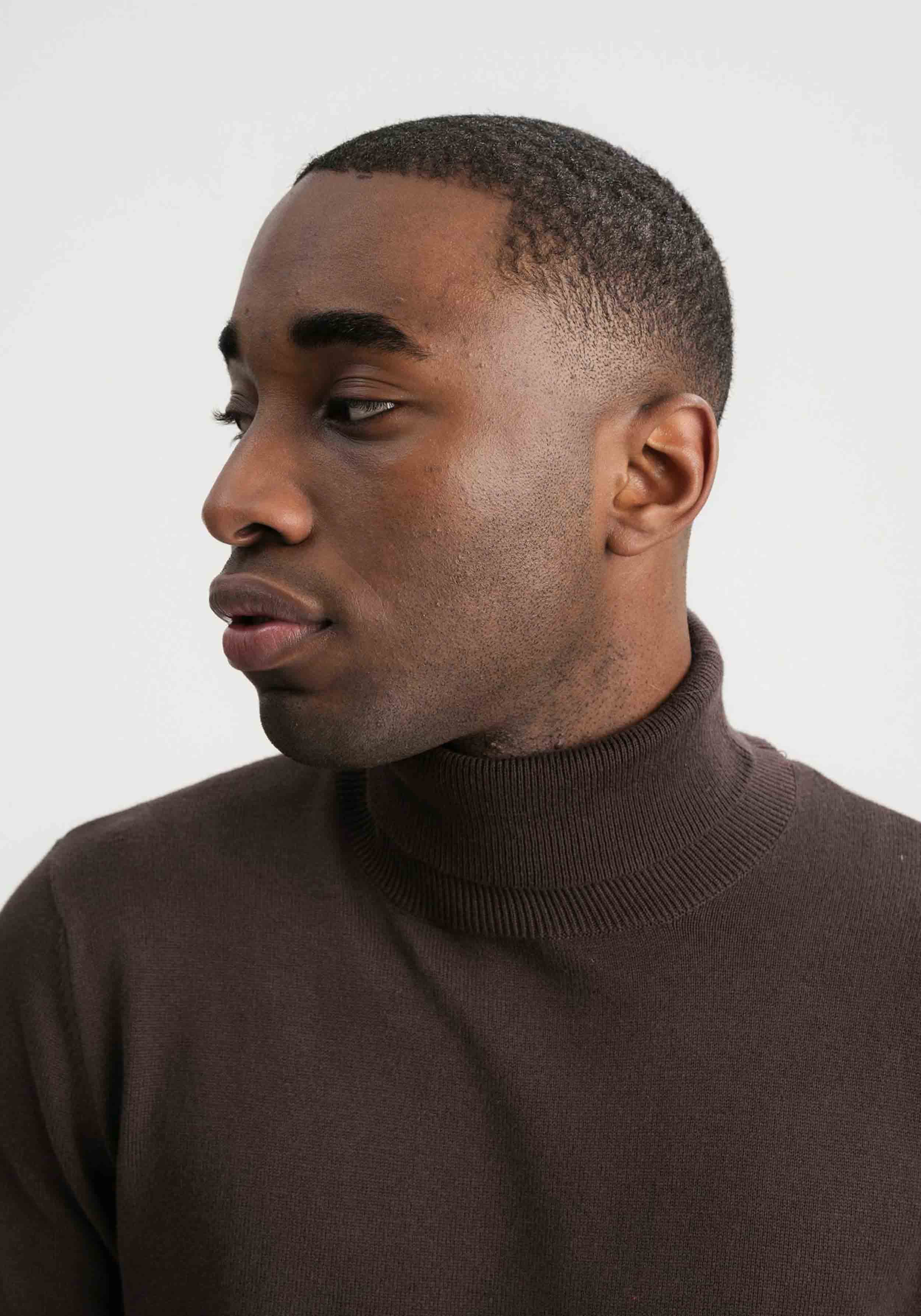 Mela Feinstrick Rollkragenpullover Kanja Dark Brown