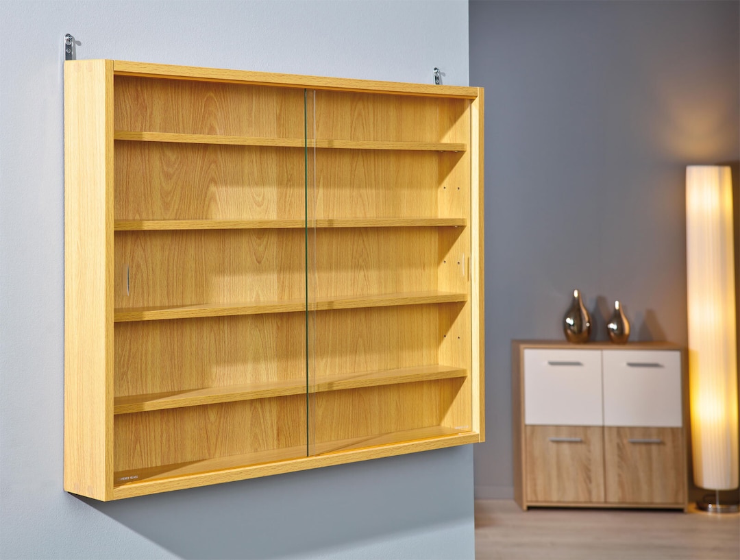 Sammlervitrine MIO 80x60x9,5 cm Buche Dekor