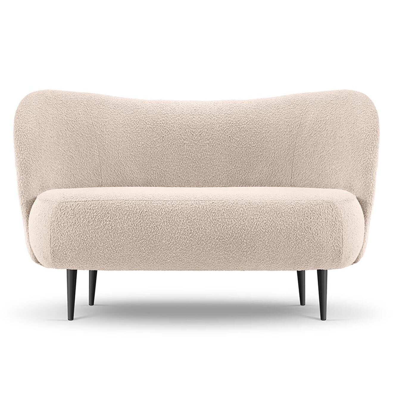 Mazzini Sofas Canapé Clove 2 places Velours bouclé beige - 130x77x80 cm
