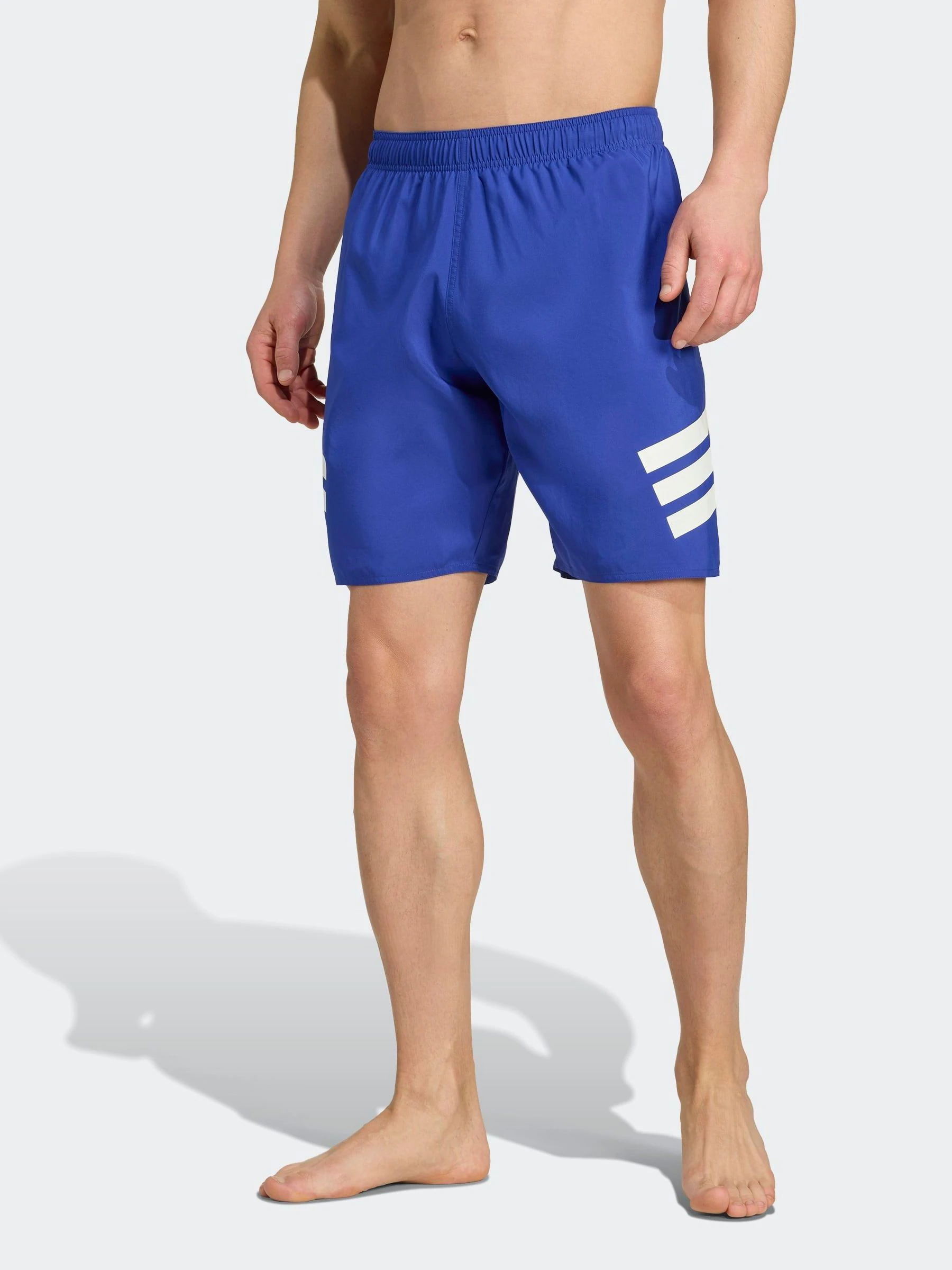 Blauw - adidas 3-Stripes 8 Inch Swim Shorts