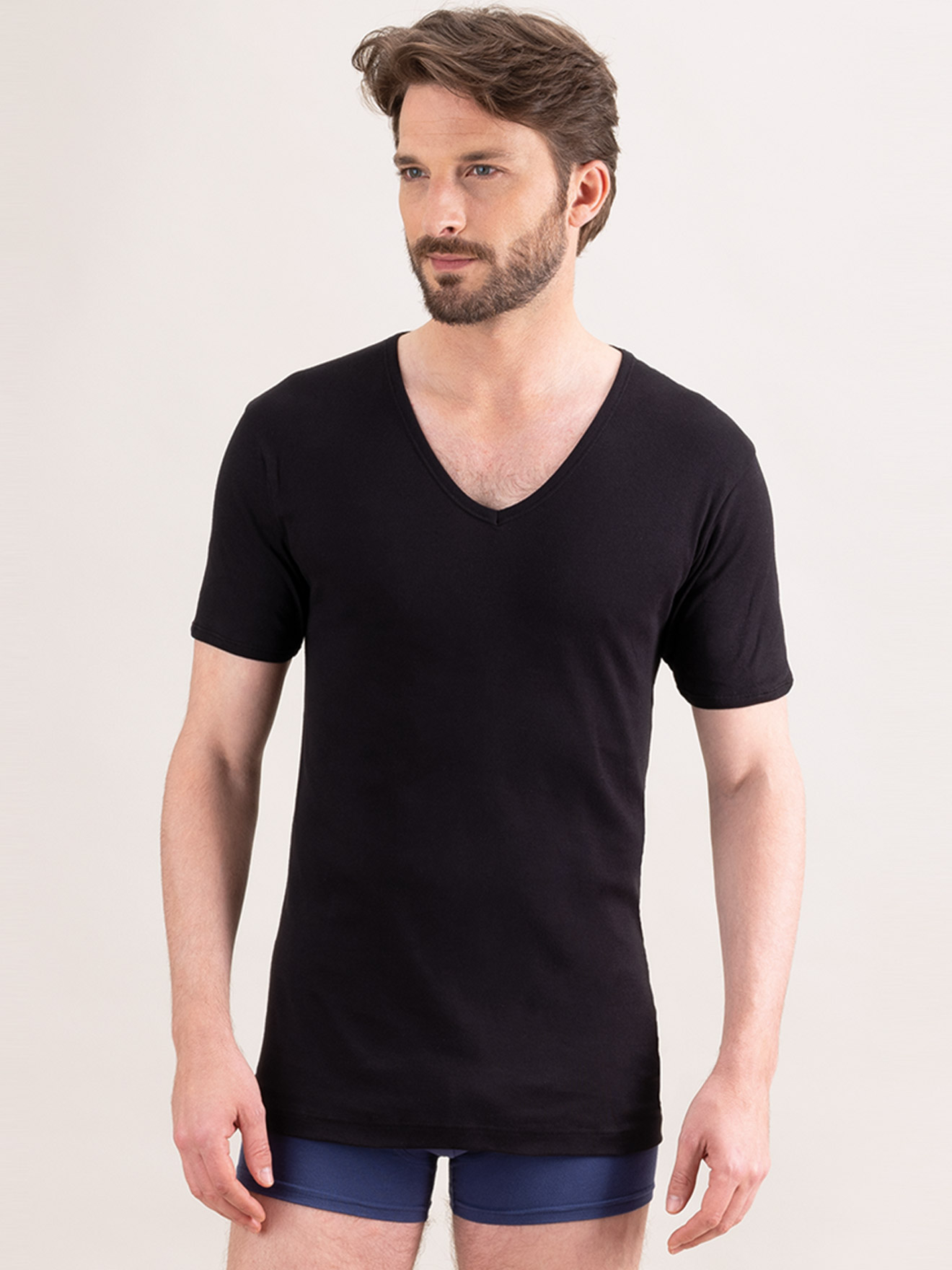 Lot de 2 maillots col V manches courtes