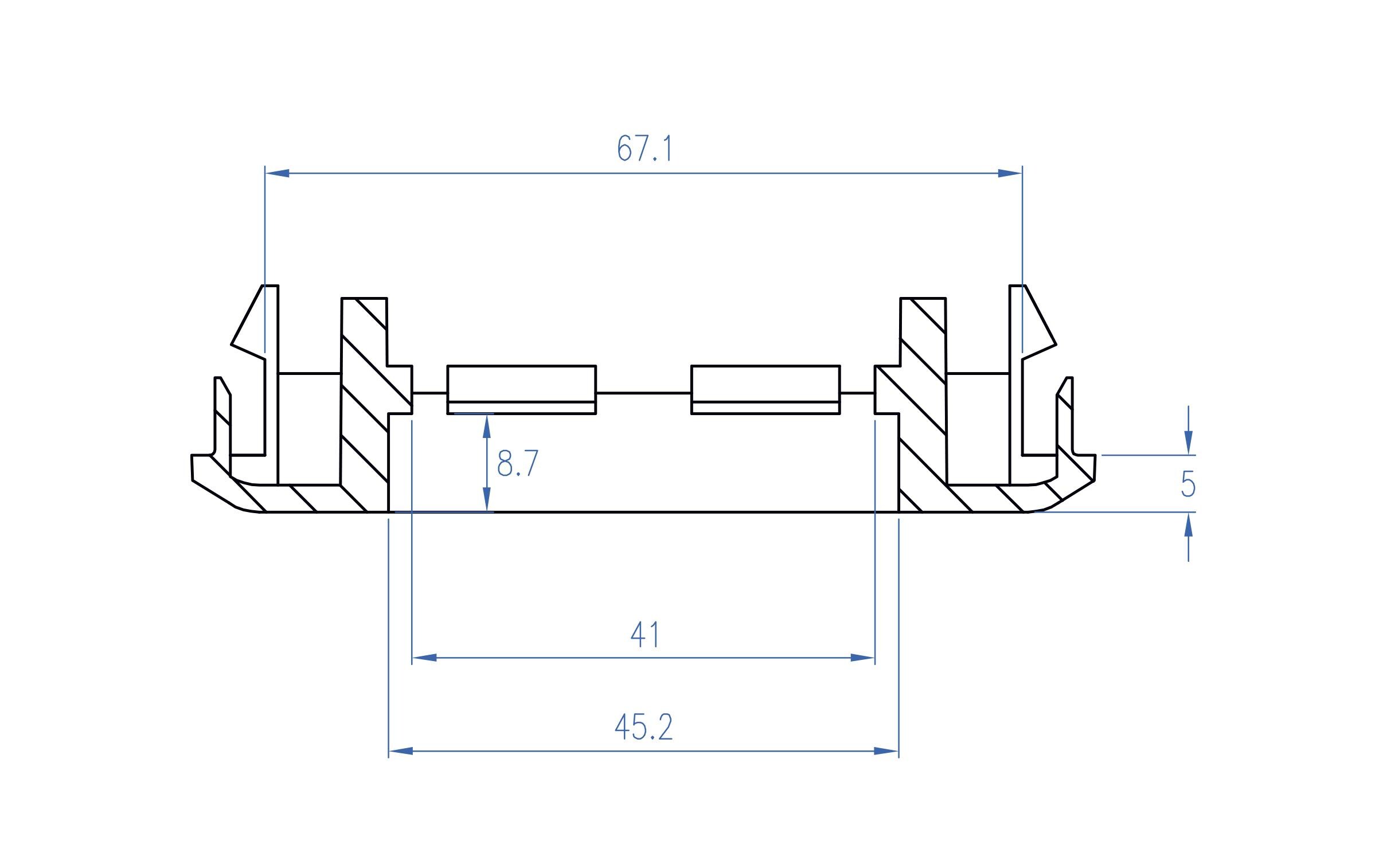 Easy 45 Modulträger für Geräteeinbaukanal 130 x 80 mmDelock Easy 45 Modulträger für Geräteeinbaukanal 130 x 80 mm