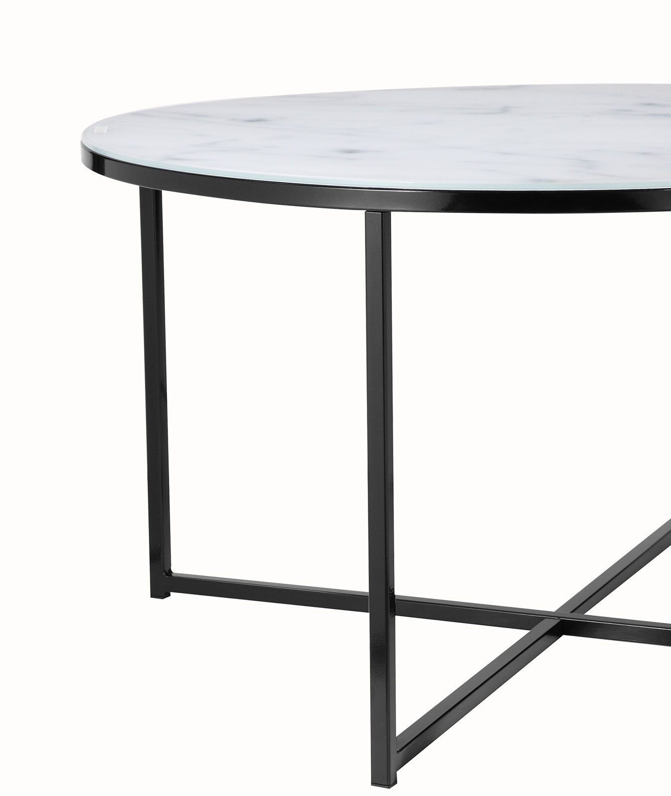 Couchtisch 80 x 80 cm rund schwarz/weiß