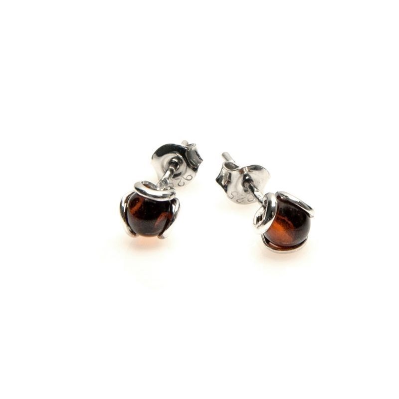 Boucle d'oreille argent 925 Ambre veritable de la mer Baltique