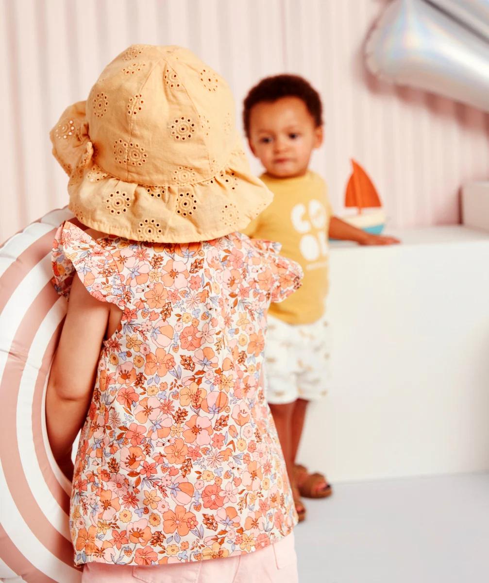 BLOUSE BÉBÉ FILLE EN COTON ET IMPRIMÉE FLEURI