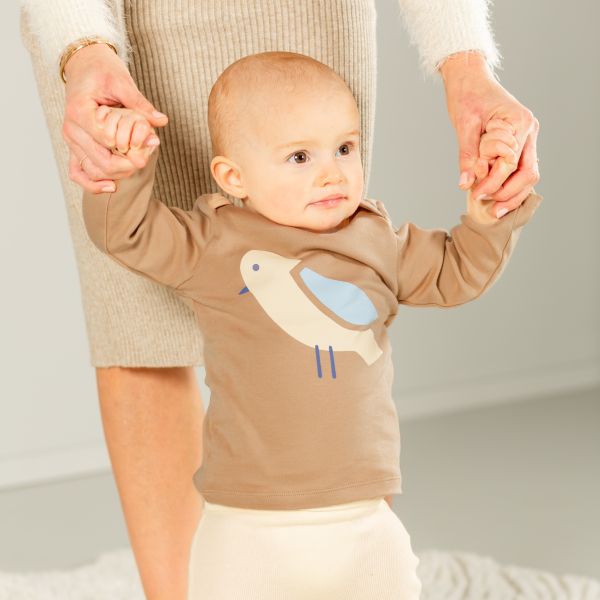 DAY T-Shirt Lange Mouw - Mocha - Mt. 74/80