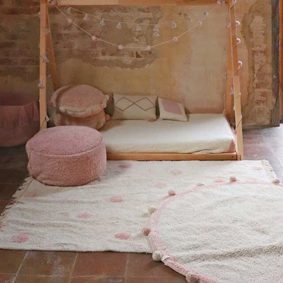 Lorena canals vloerkleed hippy dots - vintage rose - 120x160 cm