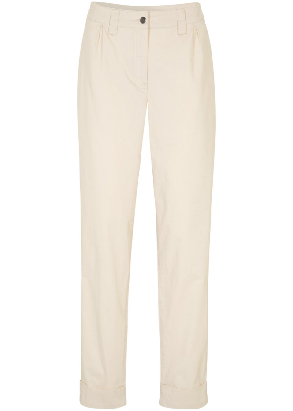 Pantalon chino extensible avec taille confortable et revers