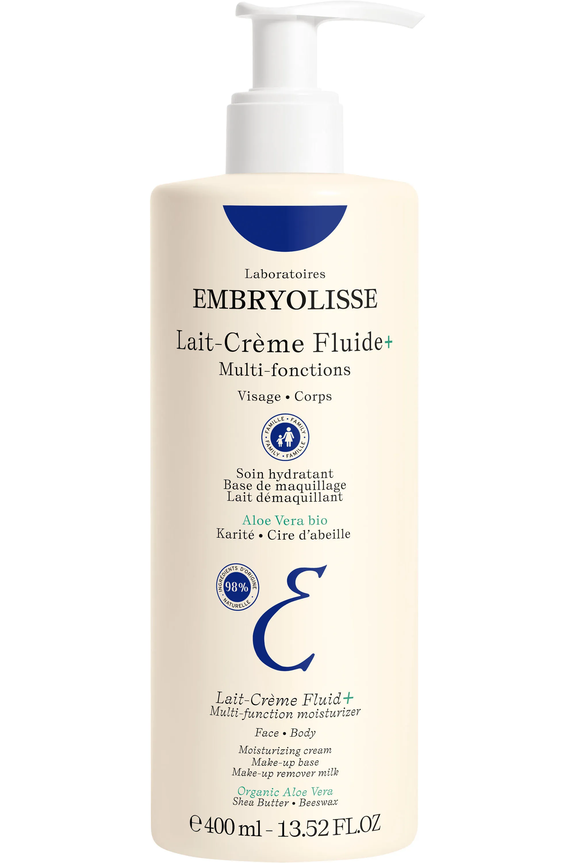 Embryolisse Lait-Crème Fluide+ visage & corps rechargeable-400 ml