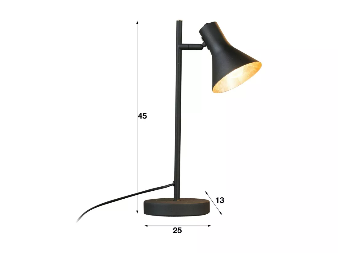 Lampe à poser contemporaine noir et or MELBOURNE