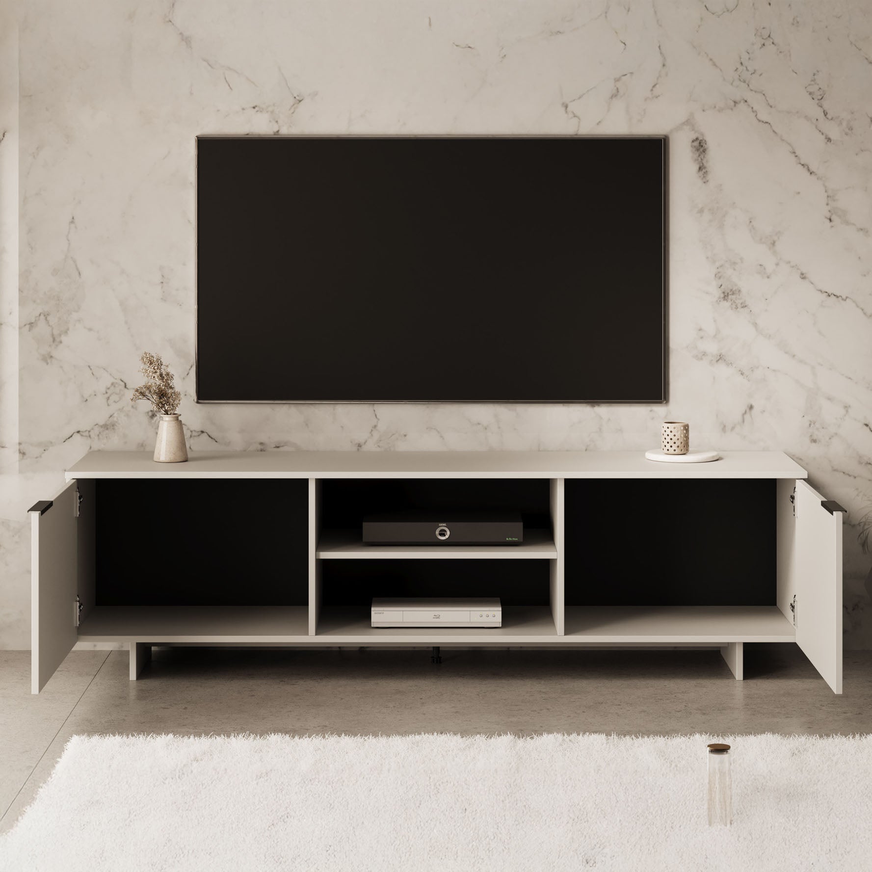 Meubella - TV-Meubel Ankara - Beige - 180 cm