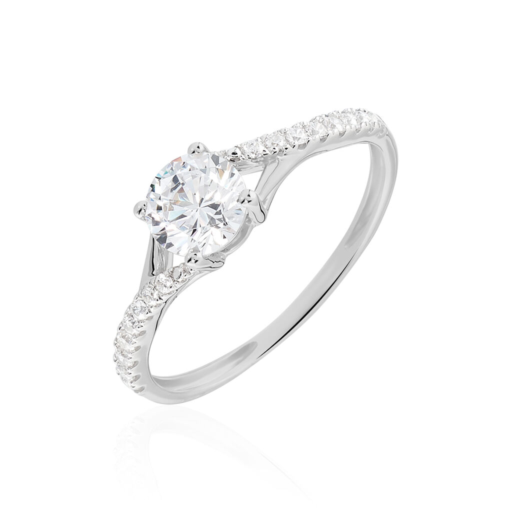 Bague Evita Or Blanc Oxyde De Zirconium