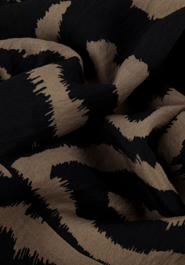SUMMUM zwarte summum midi jurk dress abstract leaves