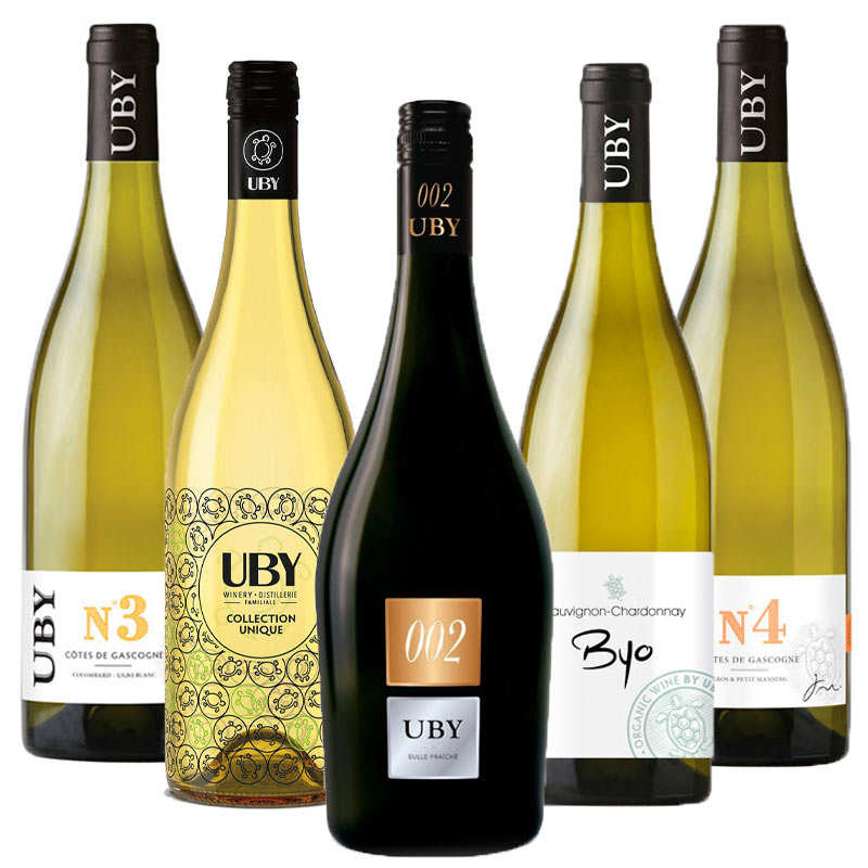 Assortiment découverte 5 vins blancs Domaine UBY