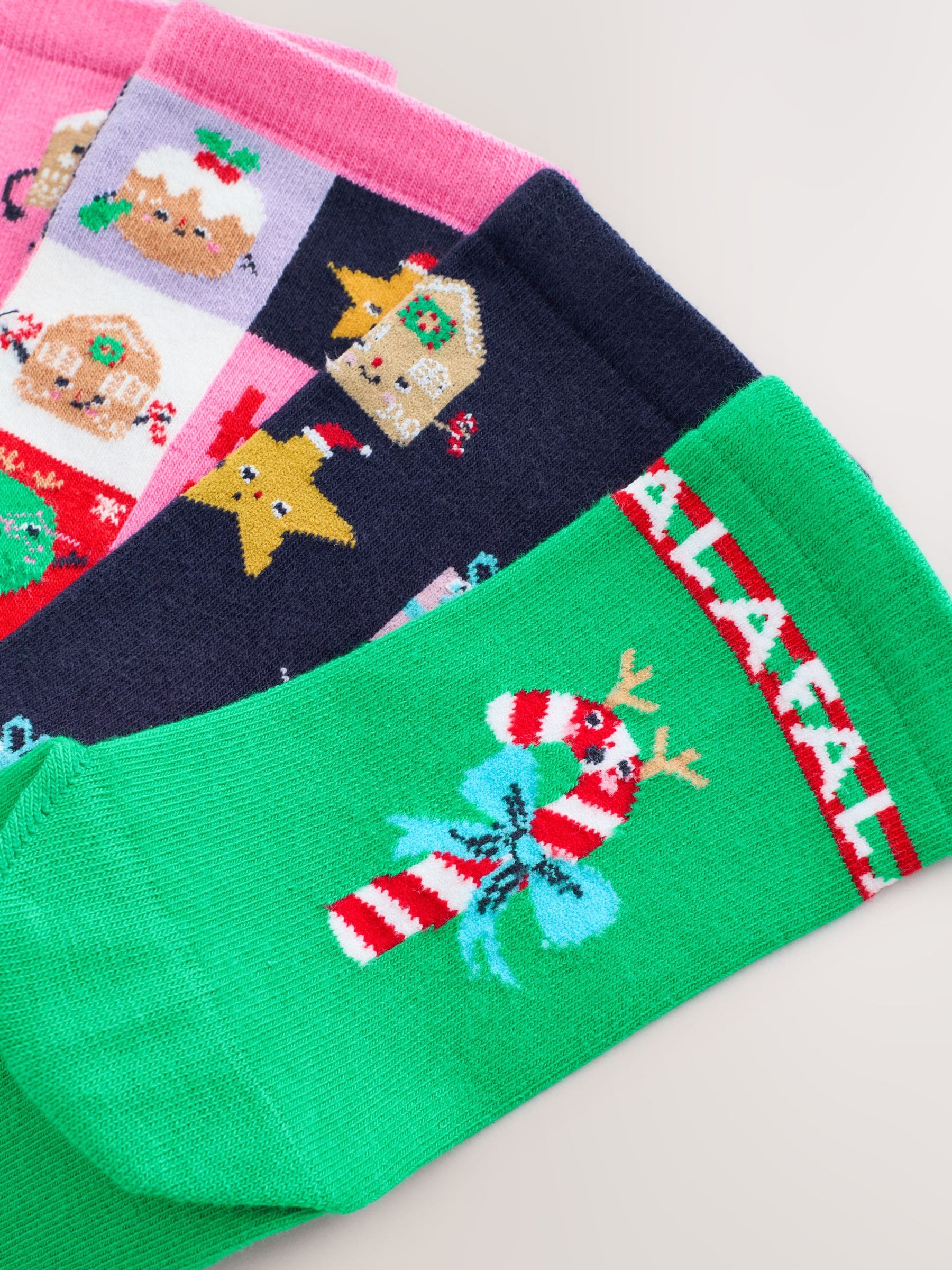 Bright Fun Christmas - Set van 4 paar enkelsokken
