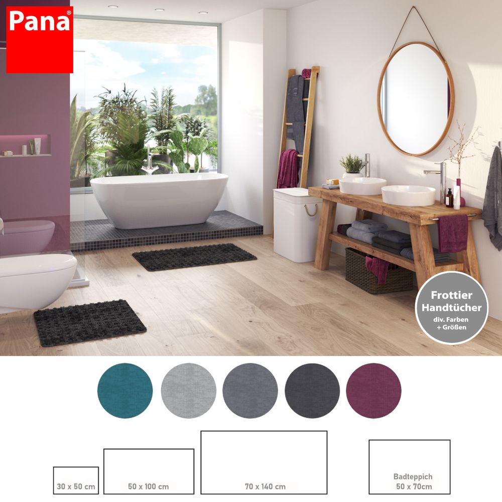 PANA® Frottierserie • Frottee Handtücher Set • Gästetuch • Handtuch • Duschtuch • Badteppich • 100% Baumwolle • Hautverträglich • Ökotex Zertifiziert • versch. Sets, Größen und Farben