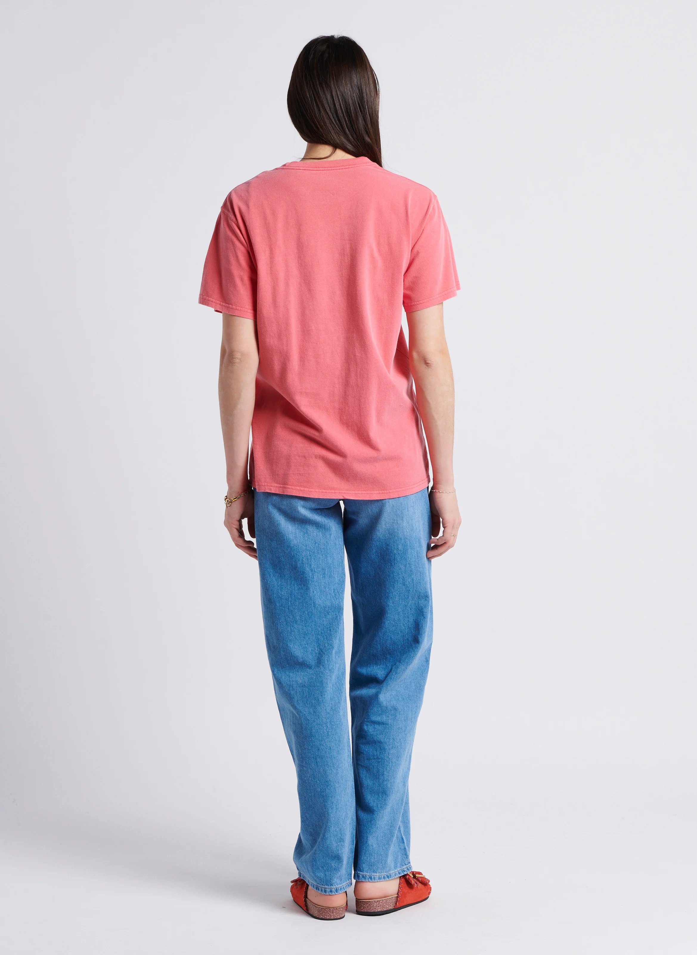 MIMA - Pantalon large taille haute en coton | Bleu