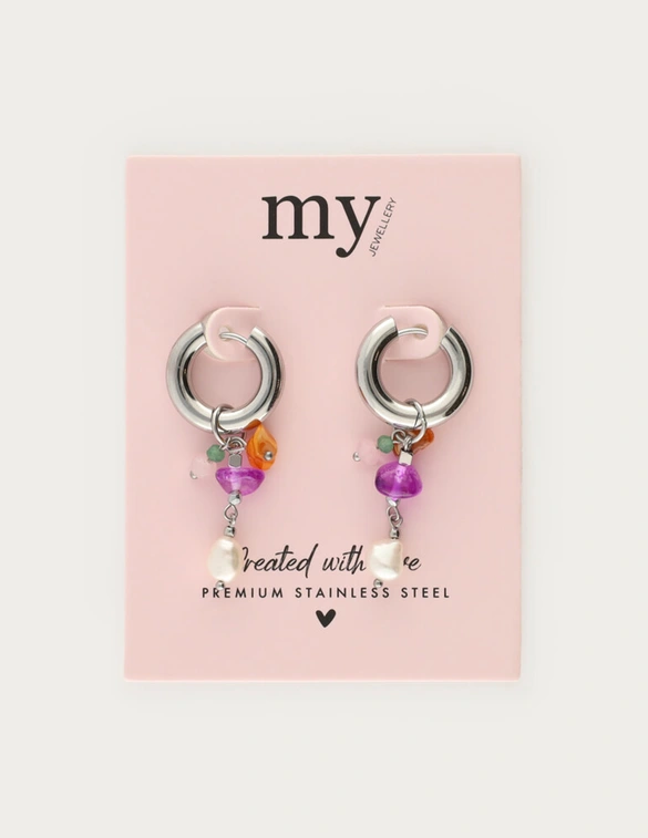 My Jewellery Sunrocks oorringen met parel MJ12733
