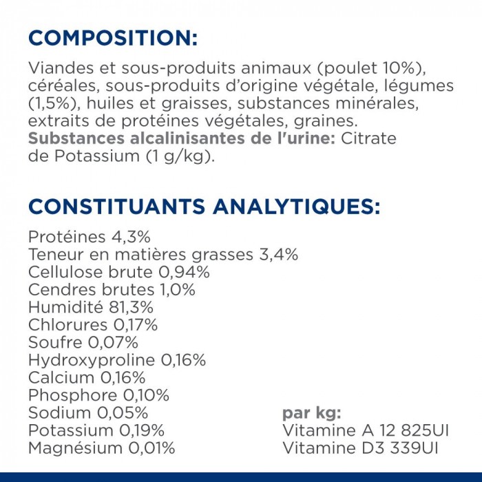 HILL'S Prescription Diet c/d Urinary Multicare en Mijotés au Poulet - Pâtée pour chien