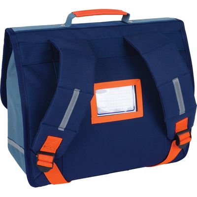 Cartable maternelle Dino - 35 cm - 1 compartiment - bleu et gris - Oberthur