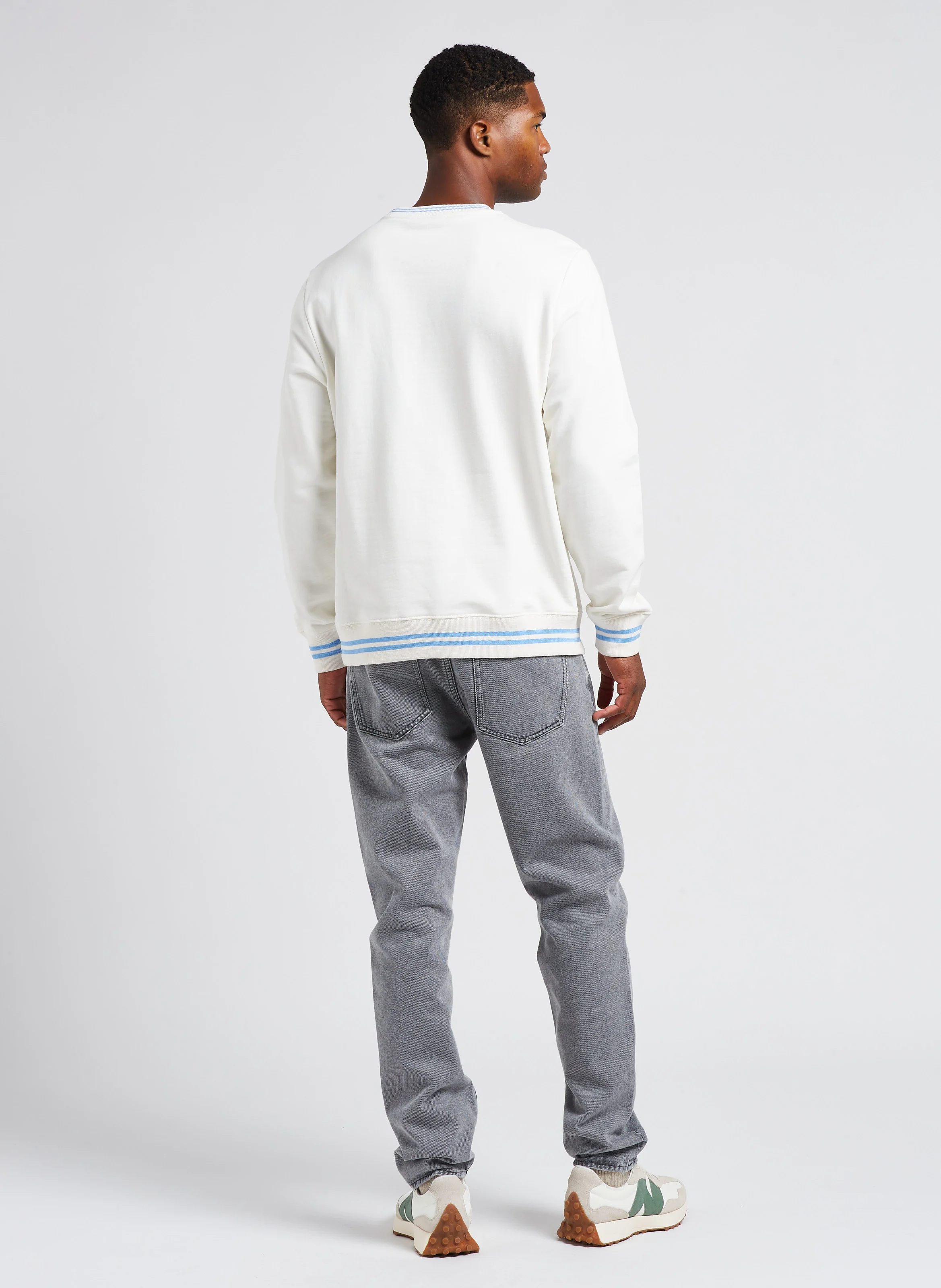 Sweatshirt col rond regular-fit en coton | Blanc