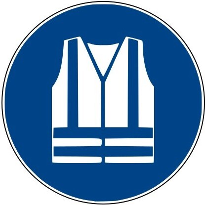 Rouleau étiquettes ISO 7010 M015 Gilet obligatoire 250 unités