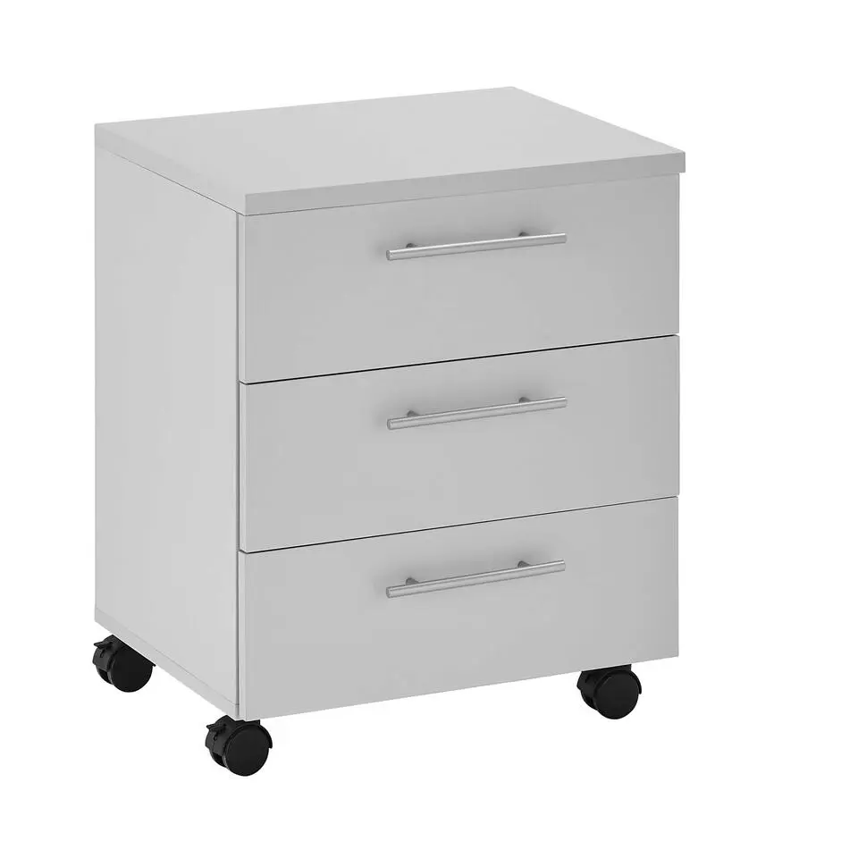 Ladeblok Ben - 3 lades - met wielen - wit