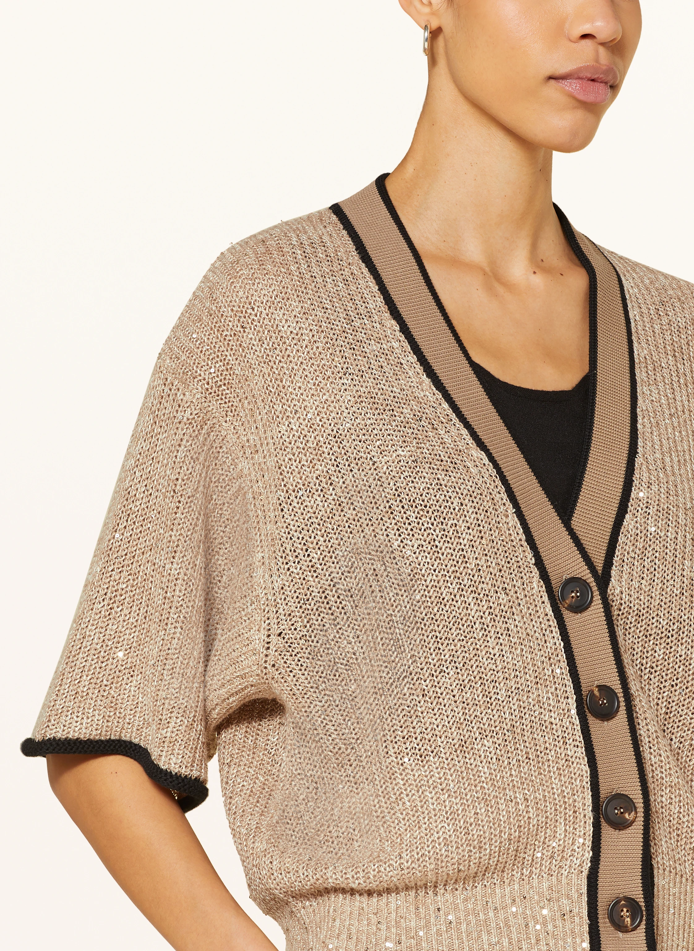 BRUNELLO CUCINELLI Strickjacke aus Leinen mit Pailletten