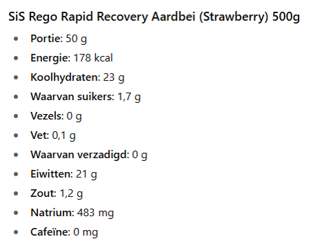 Rego Rapid Recovery Strawberry 500g